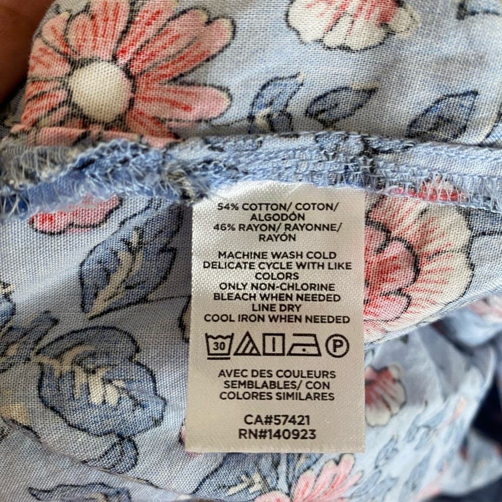 LOFT Blue Floral Blouse - Picture 7 of 7